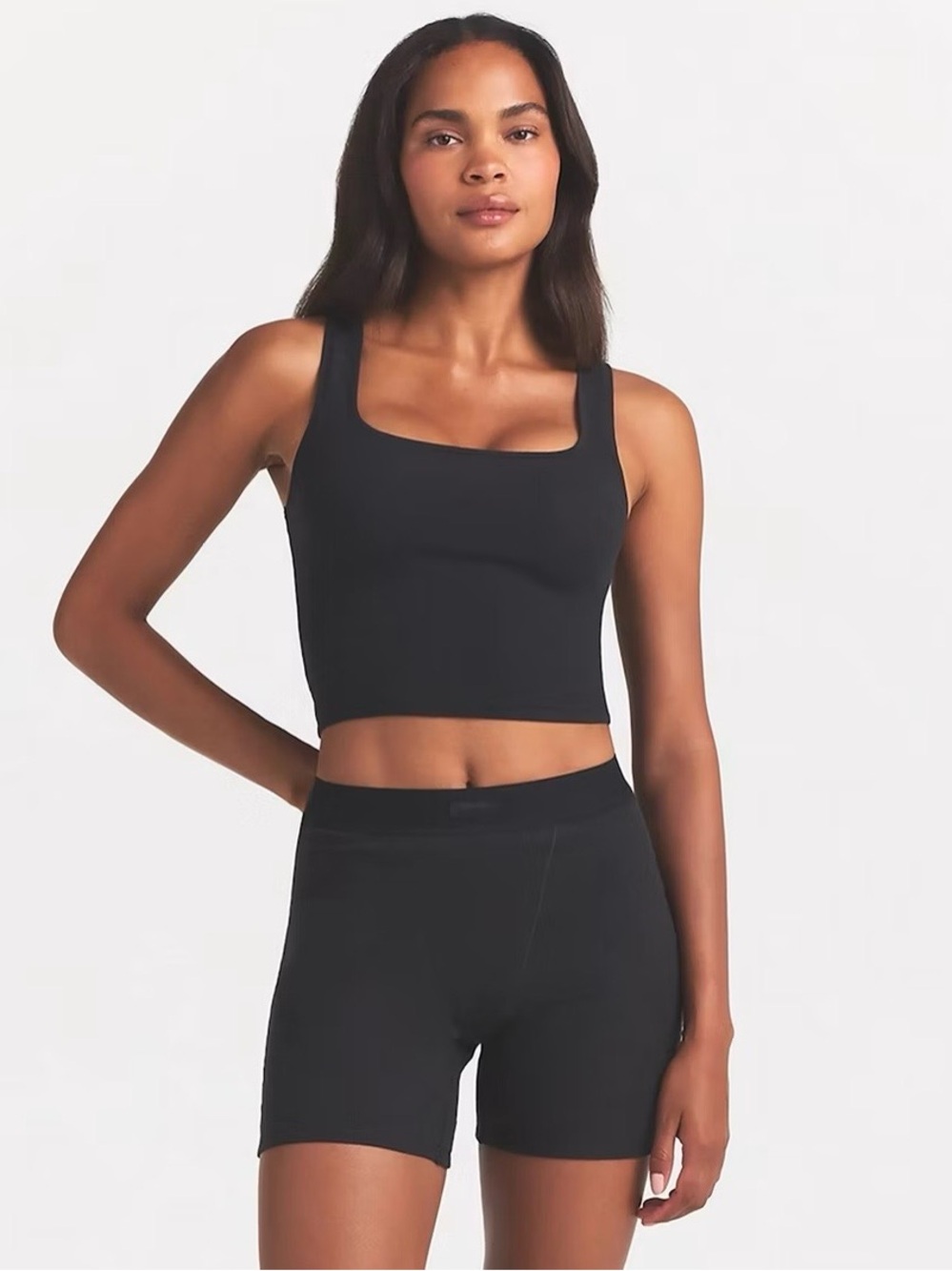 Skims Cotton Rib Tank - Black